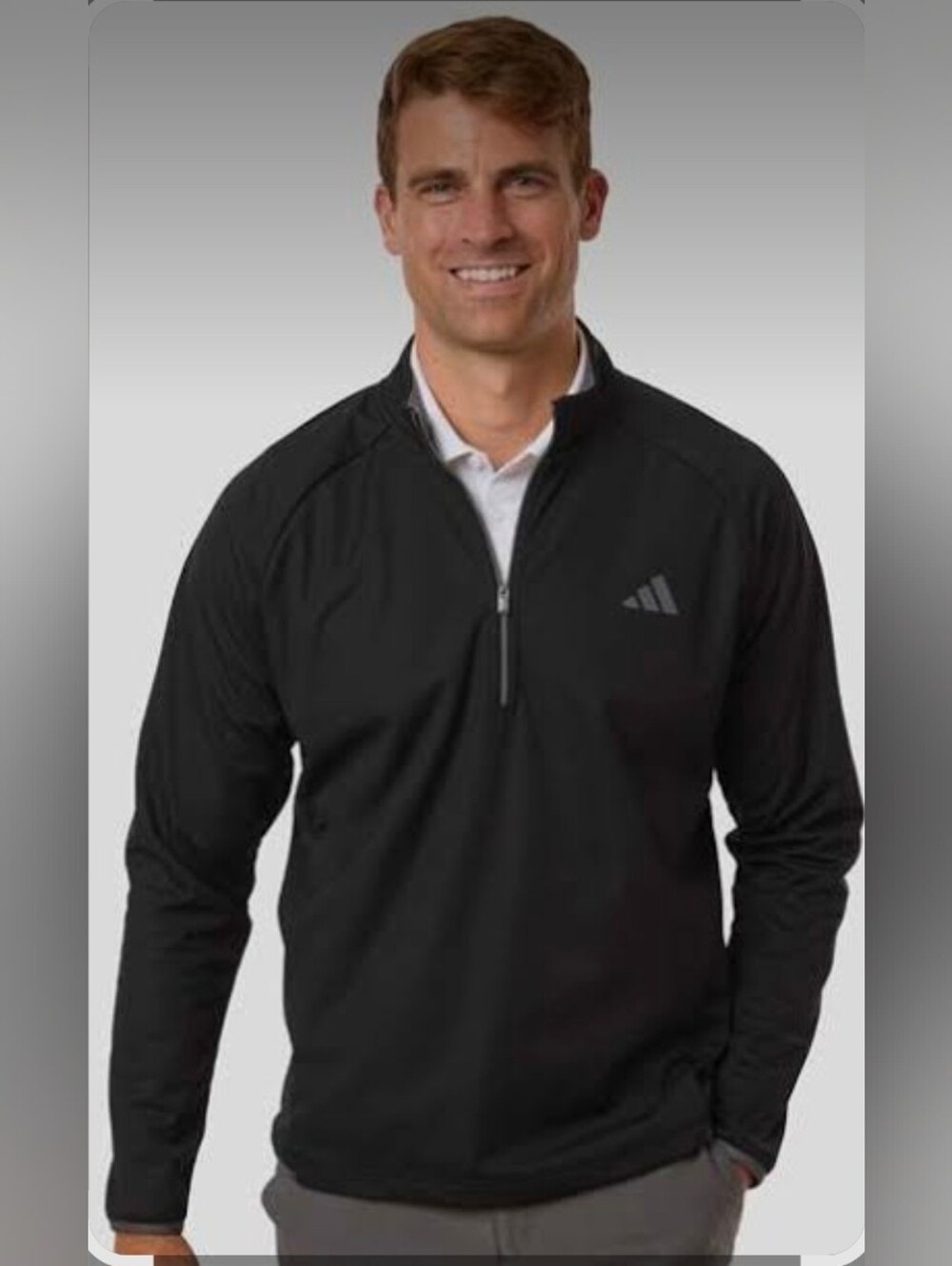 adidas Black Quarter-Zip Performance Jacket